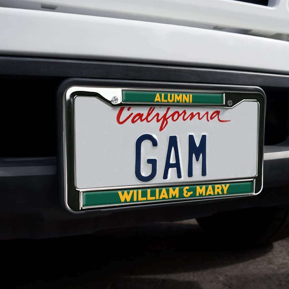 William & Mary Alumni Logo Full Size Standard License Plate Metal Frame