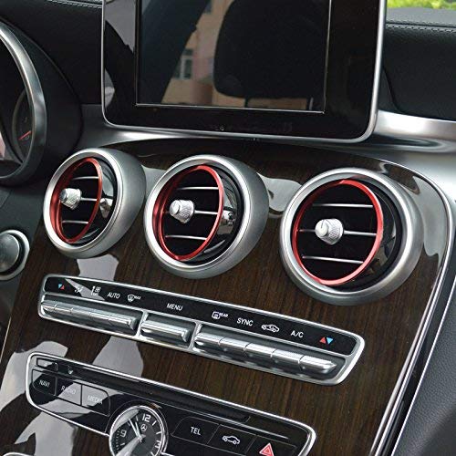 Demillo 7Pc Aluminum Air Conditioner Vent/Opening Outer Trim Decoration Covers For 2015-Up Mercedes W205 C-Class, 2016-Up Glc Cl