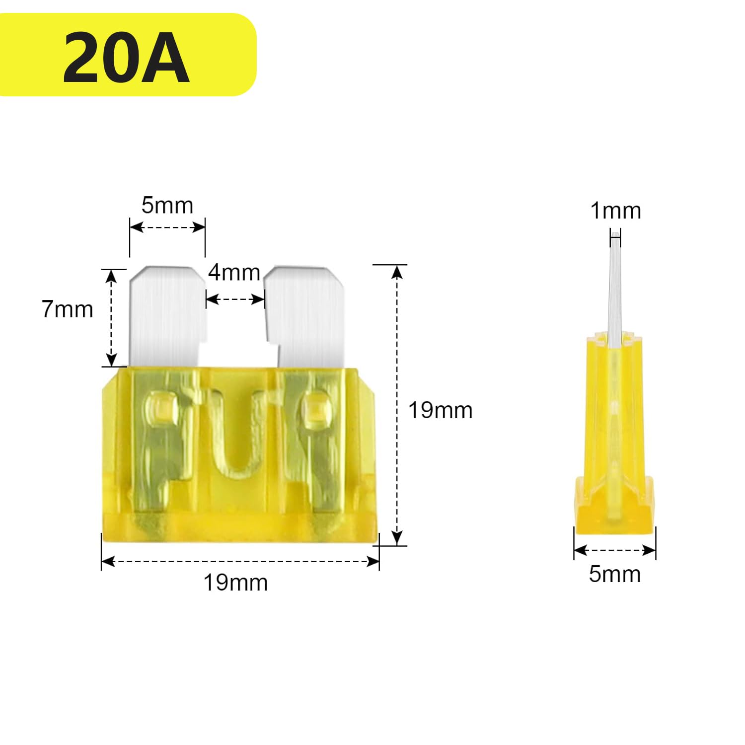 (80Pcs) 20 Amp Standard Fuse, 20A Car Blade Fuses For Car/Rv/Truck/Suv/Motorcycle/Boat