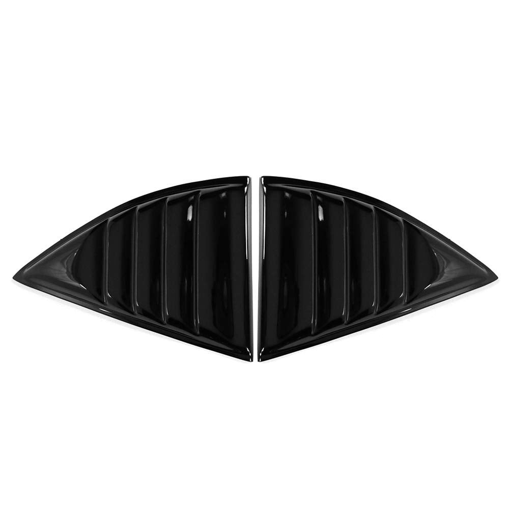 IKON MOTORSPORTS, Side Window Louver Compatible with 2010-2015 Chevy Camaro Coupe, Carbon Fiber Print Sun Shade Cover Windshield Scoop Pair, 2011 2012 2013 2014 -Like New