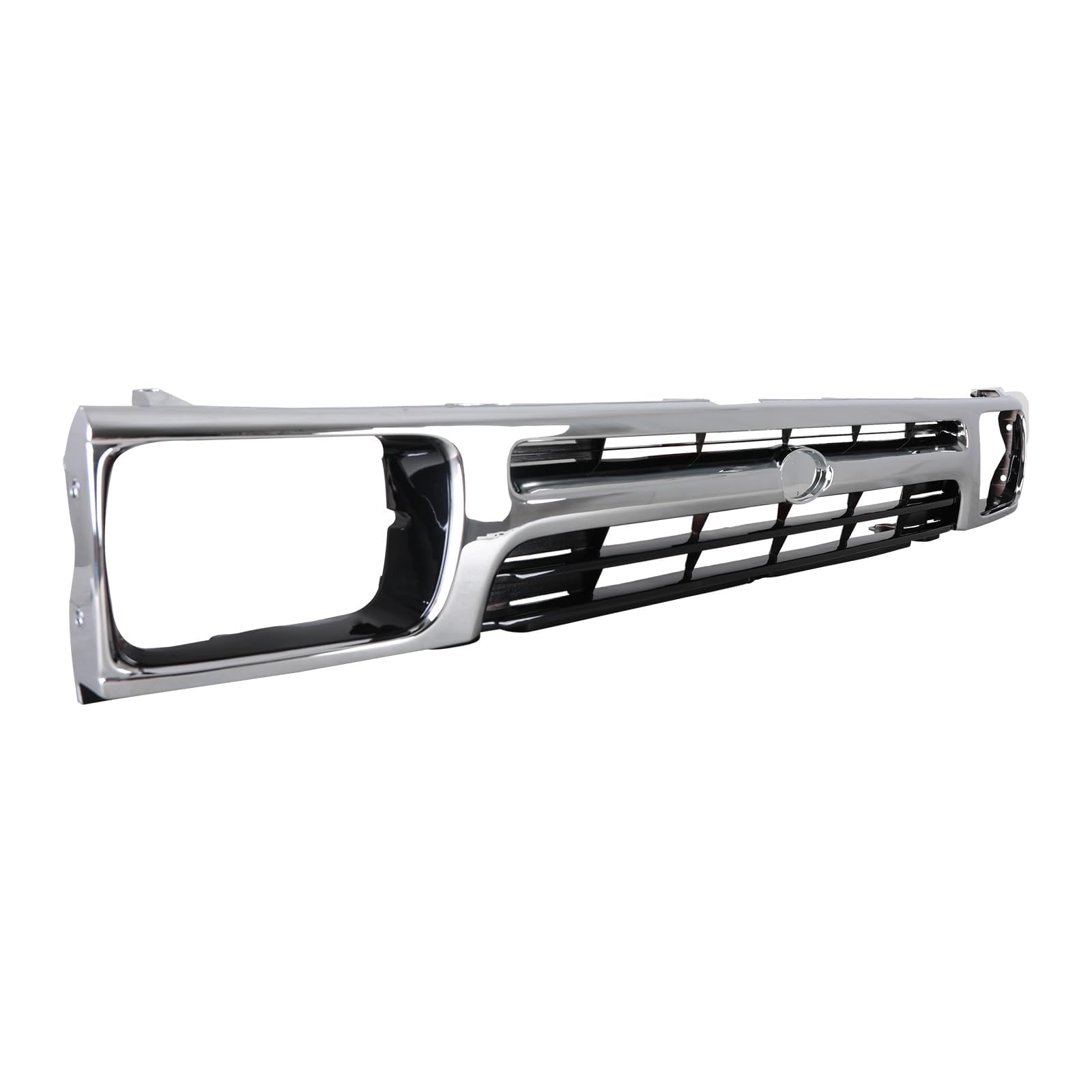 TYG (CAPA QUALITY) Chrome Front Grille Compatible with 1992-1995 Toyota Pickup DLX 2WD Chrome, ABS OEM Replacement Bumper Grill