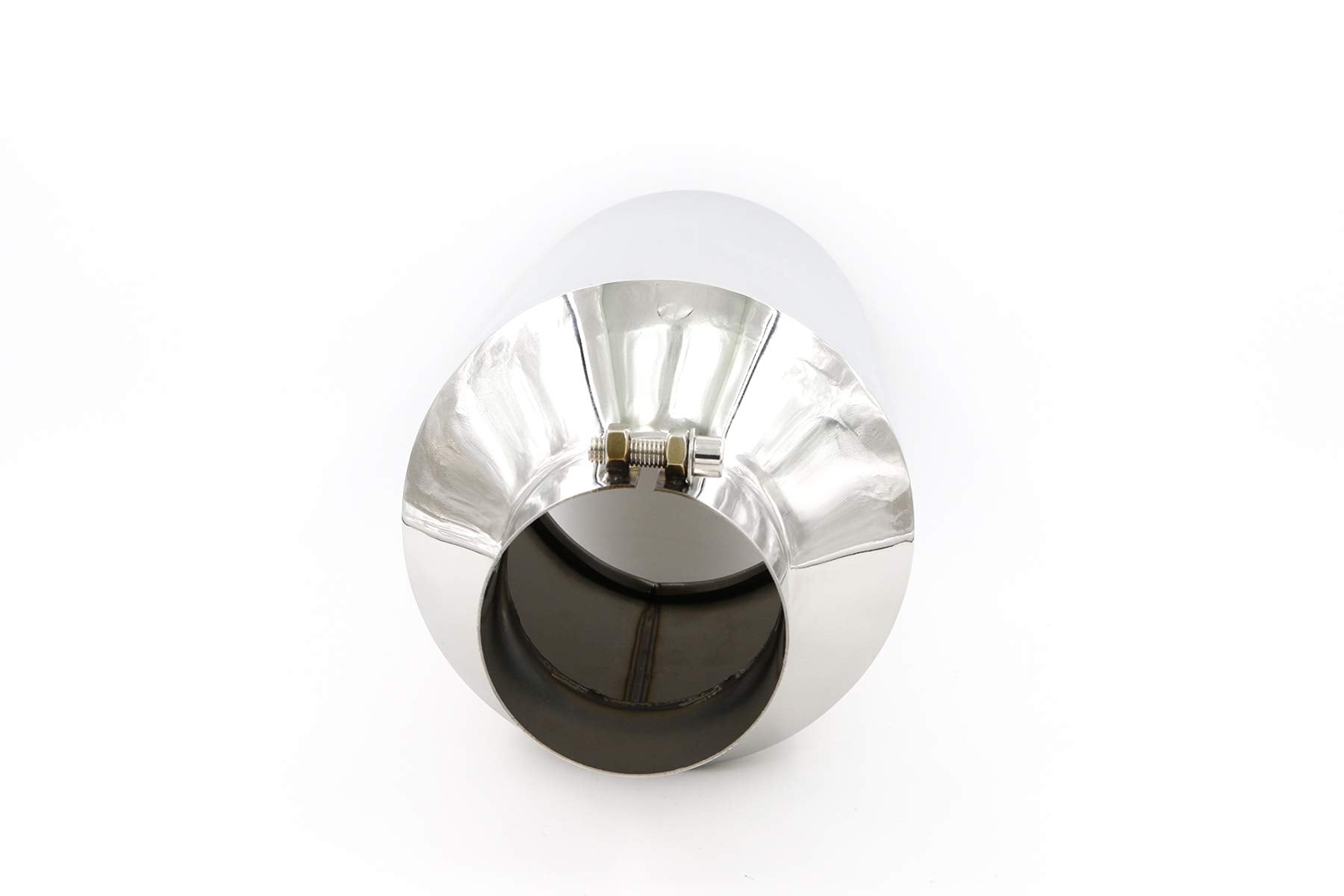 RP Remarkable Power Diesel Exhaust Tip - 4" Inlet, 8" Outlet, 15" Length, Polished Stainless Steel, Model MXTN-BJ87