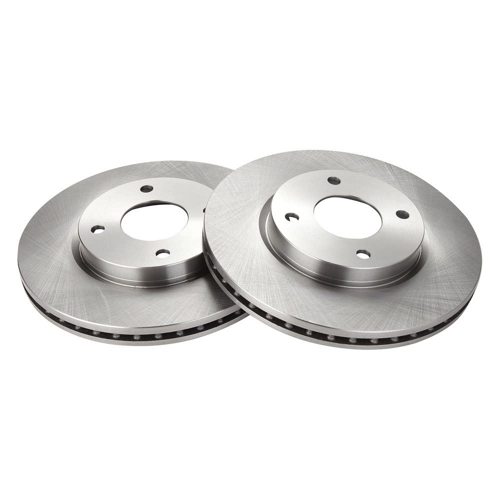 Trq Front Brake Rotors Set Vented Compatible With 2009-2014 Nissan Cube 2007-2012 Sentra Versa