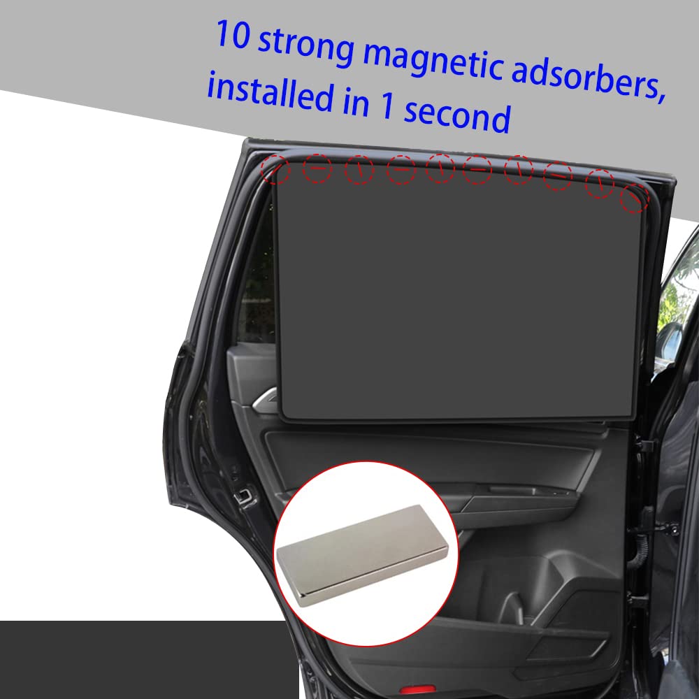 2Pcs Car Side Window Sun Shades, Magnetic Sunshades For Car Windows, Front Seat Window Sunshades Privacy Curtains, Front Side Window Sun Shade Blocks Sun, Universal For Car Suv Truck