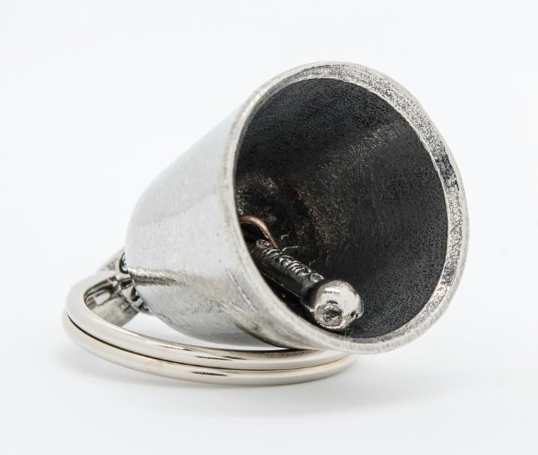 Guardian Bell Worlds Greatest Biker Grandpa Good Luck Bell W/Keyring & Black Velvet Gift Bag  Motorcycle Bell  Lead-Free Pewter
