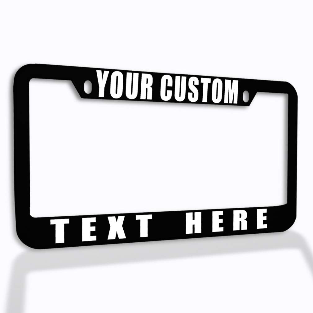Speedy Pros Funny License Plate Frame Custom Personalized Text Zinc Cute Car Accessories License Plate Holder Black 2 Holes 1 Frame