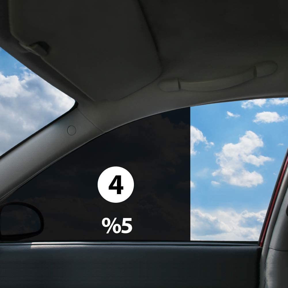 Car Window Tint Film For Auto Sun Shade Roll 5% Vlt Black Universal Fit Width 20'' X Length 20 Ft Roll | Automotive Baby Protection Passenger Privacy Sunlight Heat Uv Block And Scratch Resistant