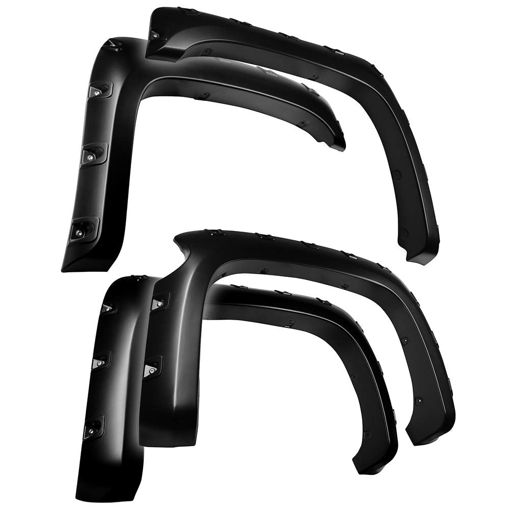 Tyger Auto Fender Flares Compatible with 2014-2018 Chevy Silverado 1500 5.8' Bed, Smooth Textured Paintable Bolt-Riveted Style 4