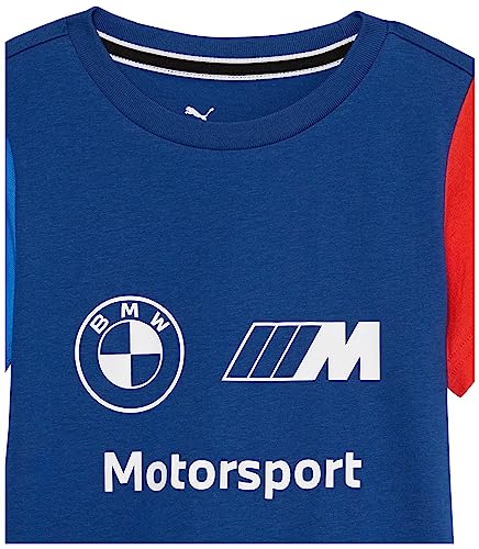 PUMA BMW M Motorsports Kids Essentials Logo Tee, PRO Blue-M Color, Large