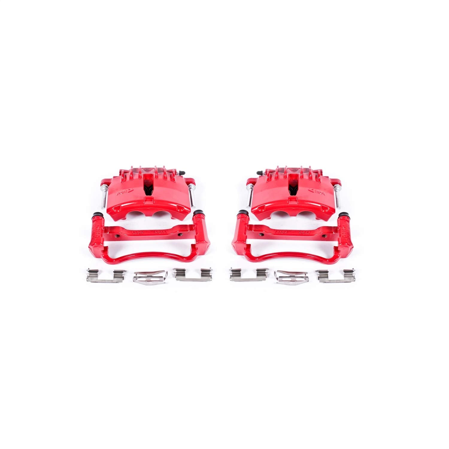 Power Stop Front S4722 Pair Of High-Temp Red Powder Coated Calipers For Ford Mustang 1999-2002 [Model Specific]