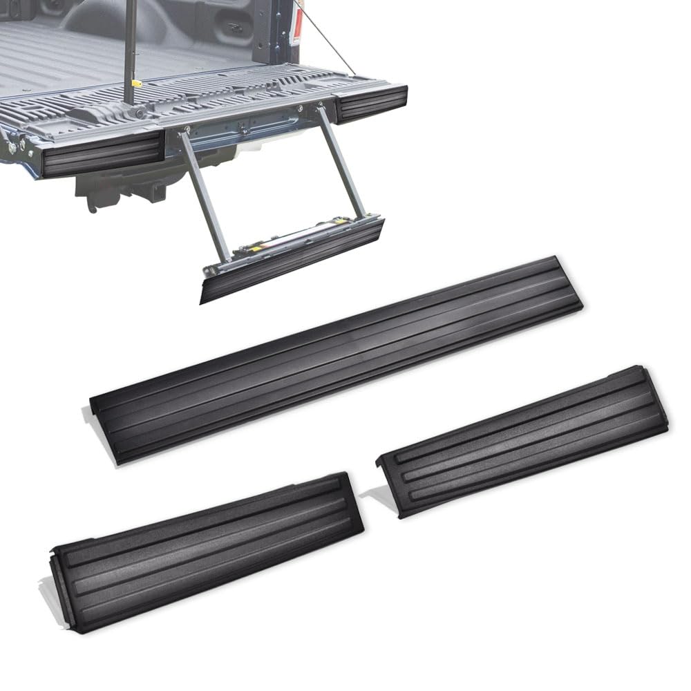 Tailgate Flexible Flex Step Center Molding Cap Trim Pad Compatible with Ford F150 2009-2014,3pcs (Tail + Tailgate Cover)