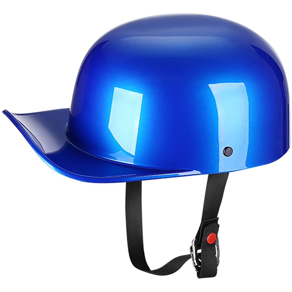 Yesmotor Baseball Style Cap Motorcycle Helmet Unisex-Adult - Dot Approved (Blue,M)