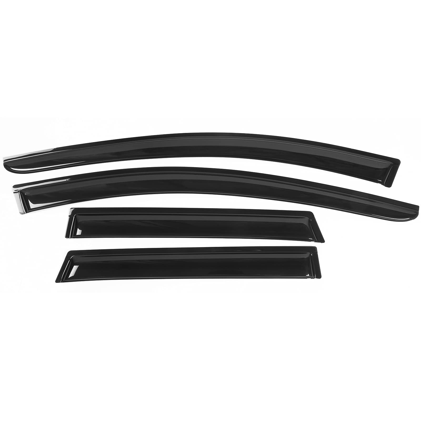 IKON MOTORSPORTS, Window Visor Compatible with 2015-2024 Nissan Murano, Slim Style Acrylic Black Sun Rain Wind Guards Vents Shad