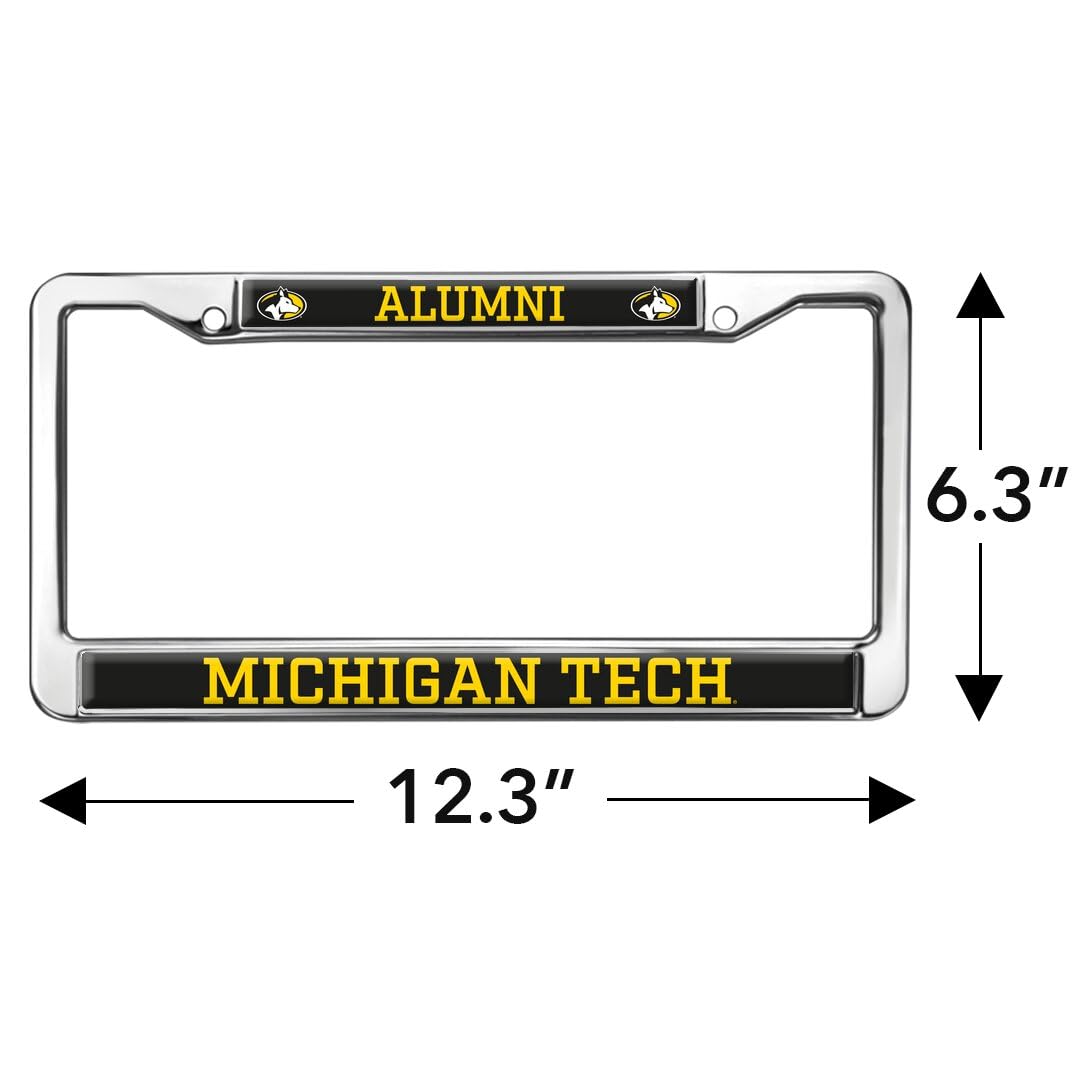 GRAPHICS & MORE Michigan Tech Alumni Full Size Metal License Plate Frame - Michigan Tech Huskies Color