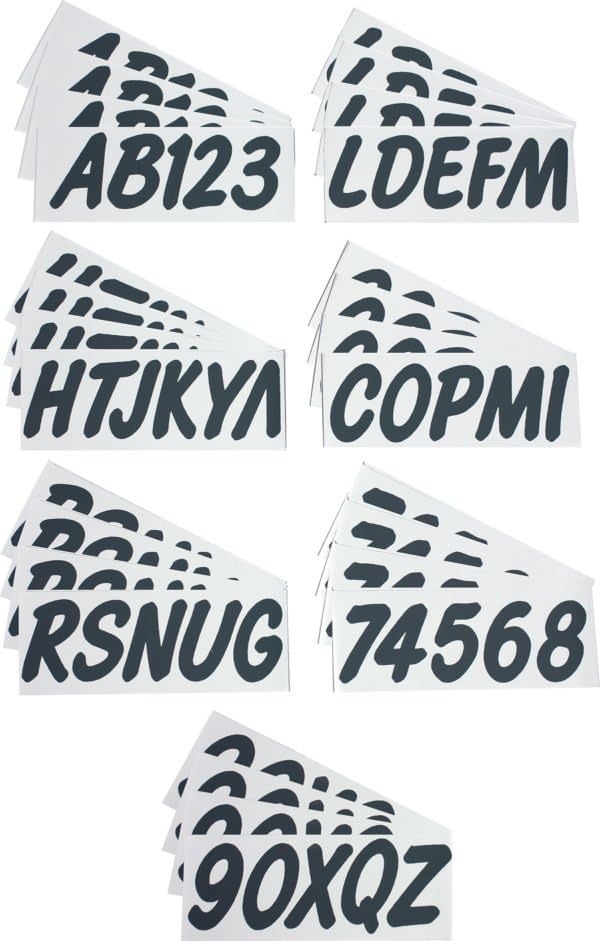 Hardline Products Series 400 Factory Matched 3-Inch Boat & PWC Registration Number Kit - GRY400EC