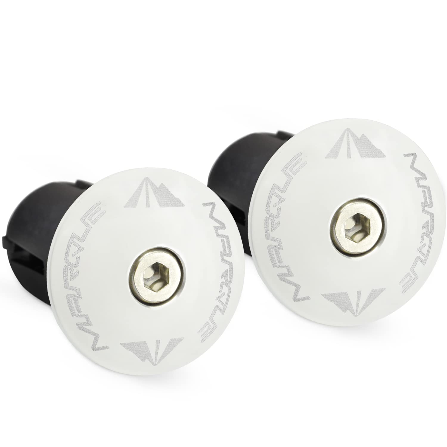 Marque Alloy Enz Handle Bar End Plugs - 2Pcs Per Set (White)