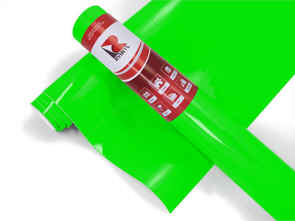 3M 1080 Series Vcw17120 Satin Neon Fluorescent Green - 5Ft X 1Ft - Dual Cast Car Wrap Vinyl Film - Controltac Air Release Adhesi