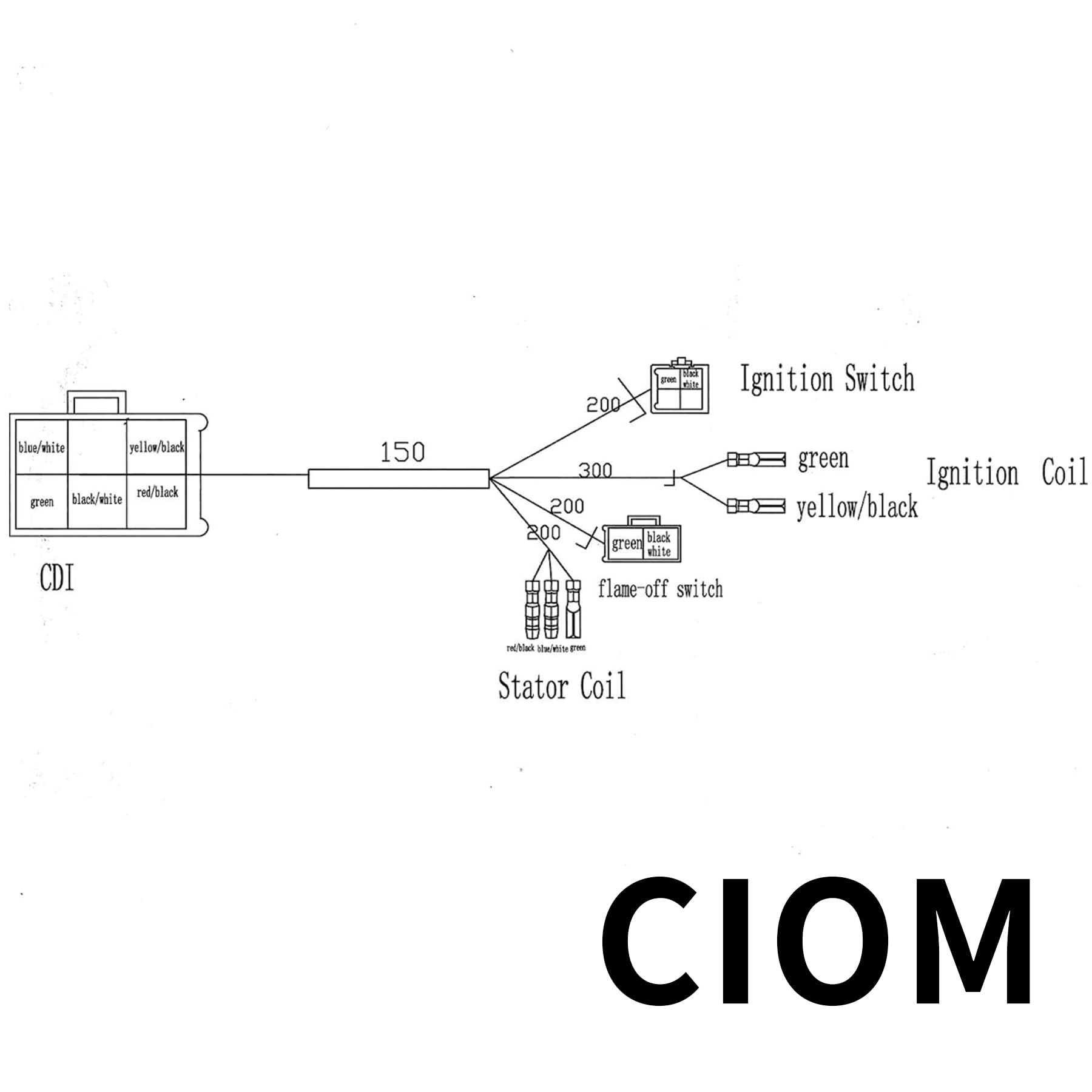 CIOM Magnetoelectric Coils Wiring Loom Harness Kill Switch Ignition Coil Cdi Box Spark Plug Rebuild Kit Kick Start Dirt Pit Bike