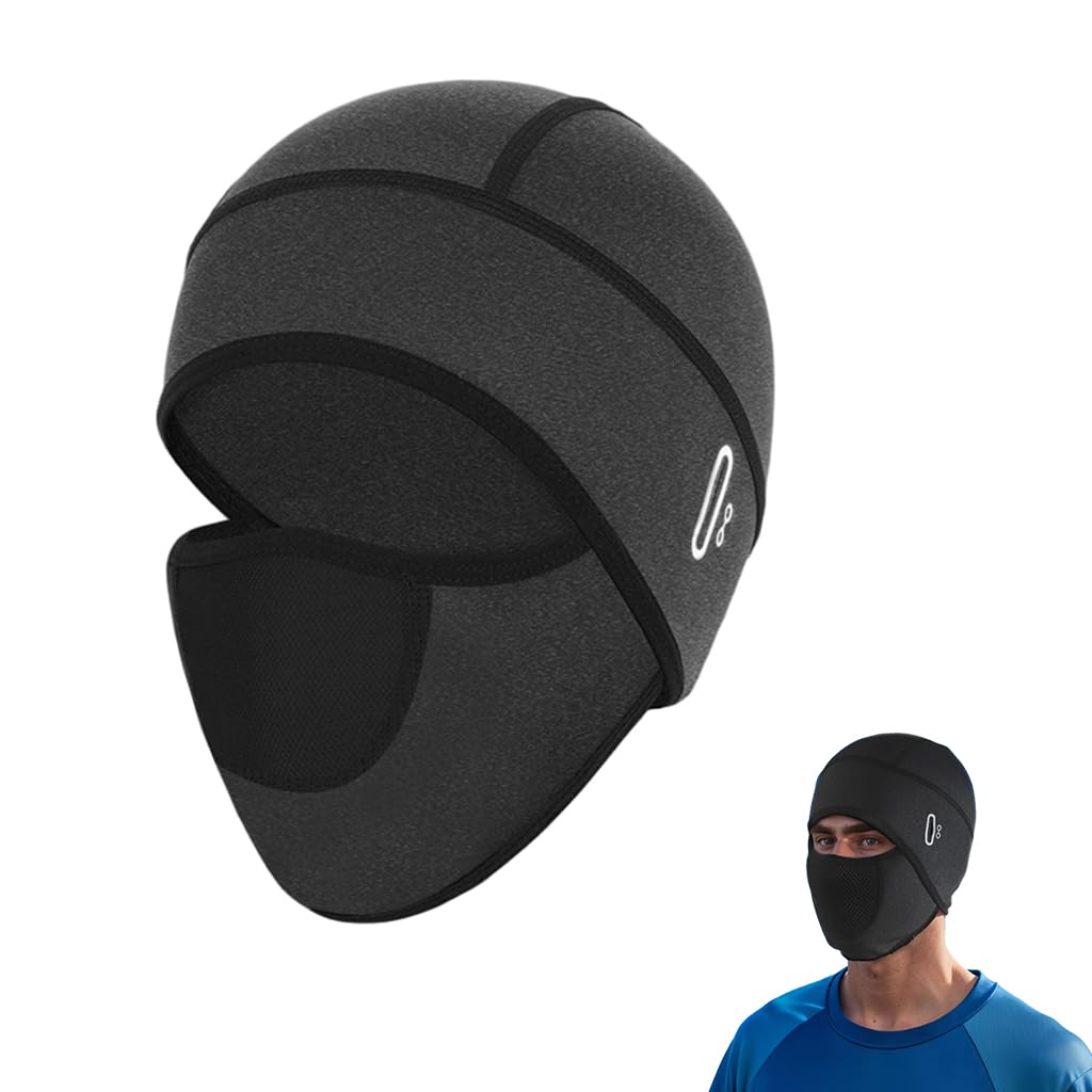 Proberos Winter Balaclava For Men Women, 2 In 1 Winter Riding Hat With Face Mask, Helmet Thermal Fleece Lined Hat Ventilated Mes
