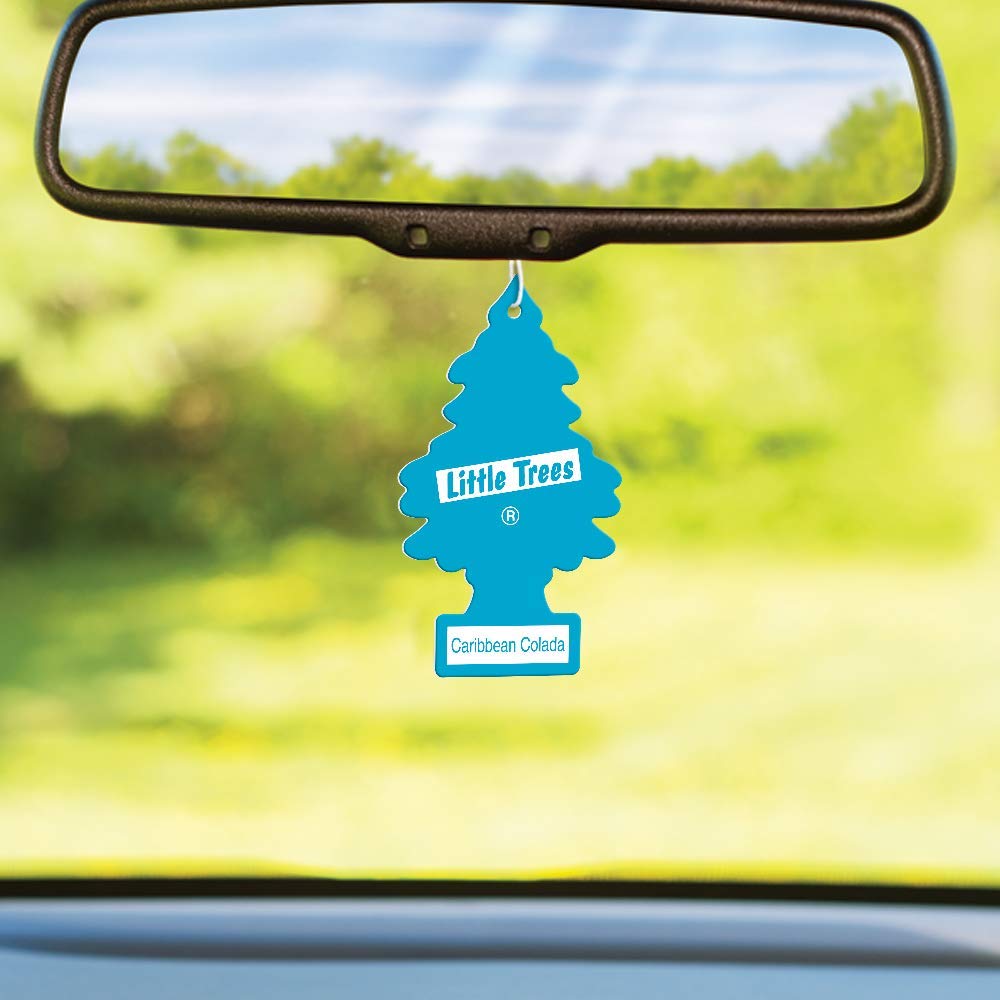 Little Trees Car Air Freshener | Hanging Paper Tree For Home Or Car | Caribbean Colada | 12 Pack