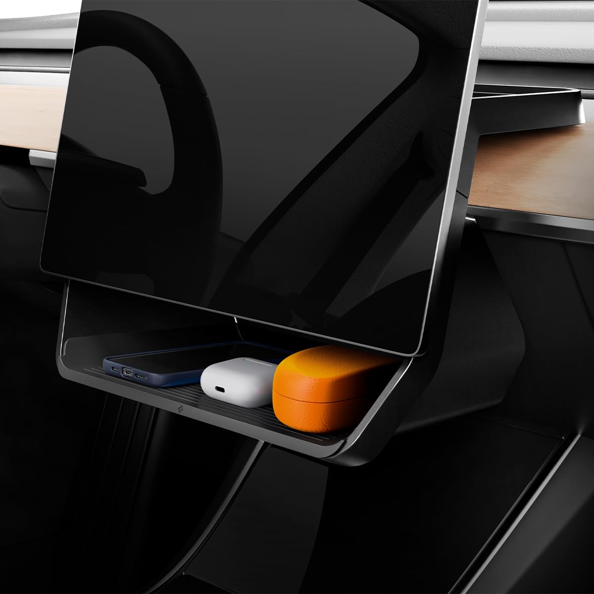 Spigen Under Screen Storage Organizer Designed For Tesla Model 3 & Y 2025/2024/2023 [Not Compatible With Tesla Model Y 2023 Aust