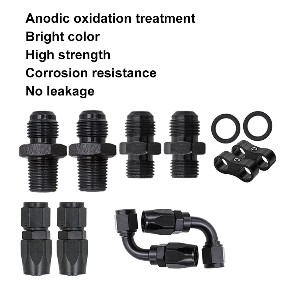 Autoutfit AN6 Transmission Cooler Lines Kit - Black Nylon Braided Hose for 4L60E/4L65E, 8.98 x 8.5 x 2.48