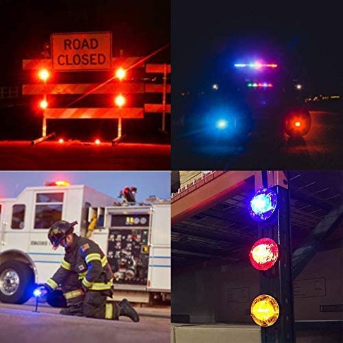 Ahoufher 3 Pack Led Road Flares Roadside Flashing Emergency Lights Beacon With Magnetic Base For Vehicle And Outdoor Sports.(Blu