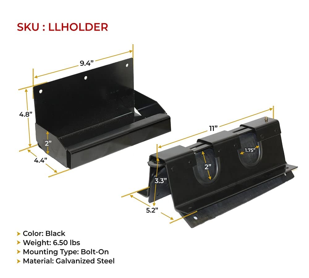 Mytee Products Double L Holder For Cargo Load Bar Rod - Bolt-On To Truck Load Lock Bar Holder For Semi Truck & Semi Trailers - 2