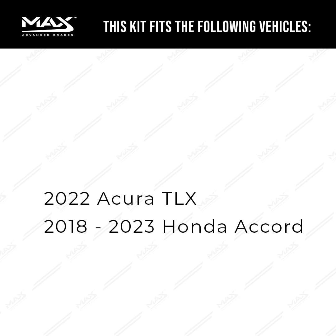 Max Advanced Brakes Rear Brake Kit Compatible With 2018-2020 2021 2022 2023 Honda Accord Compatible With Acura Tlx Replacement G