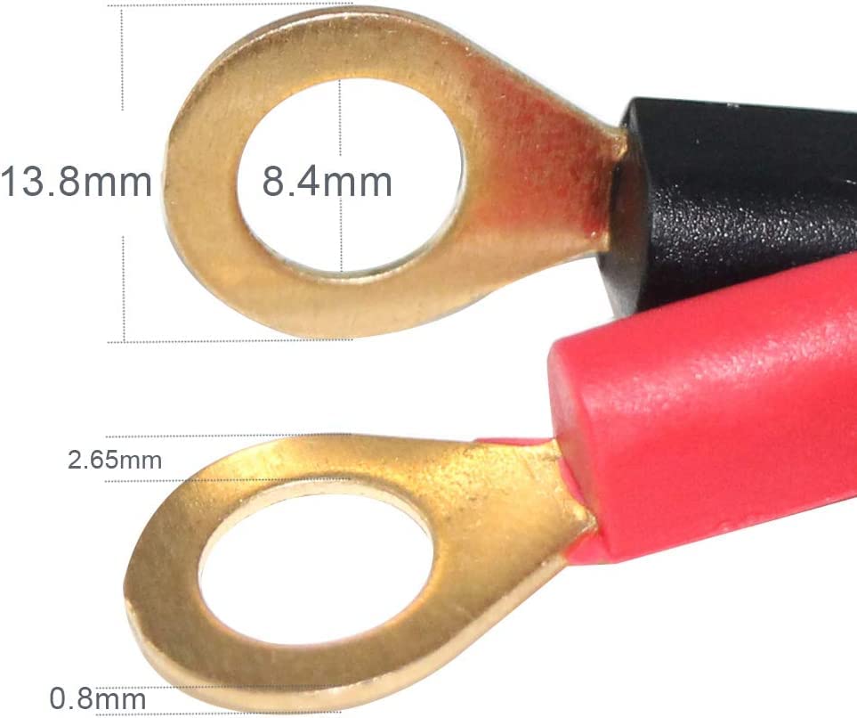 KUNCAN 12V-24V Cigarette Lighter O Ring Terminal Harness Cable - 3FT Black, 15A 16AWG for Car Inverter, Air Pump, DIY