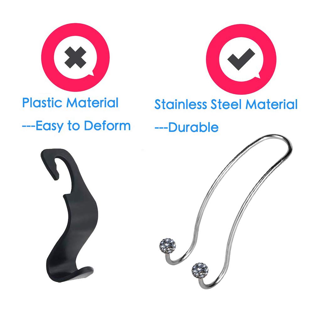 Savori Auto Hooks Bling Car Hangers Organizer Seat Headrest Hooks Strong And Durable Backseat Hanger Storage Universal For Suv T