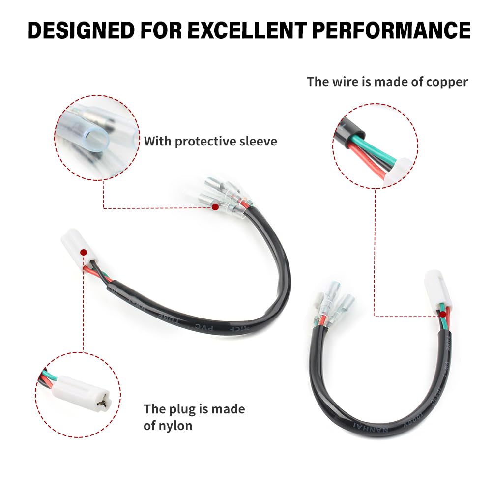 FSFY Adapter Turn Signal Wiring Harness 3 Wire Plug and Play Turn Signal Splitter Harness for Yamaha R1 R3 R6 FZ1 FZ6 FZ07 FZ09