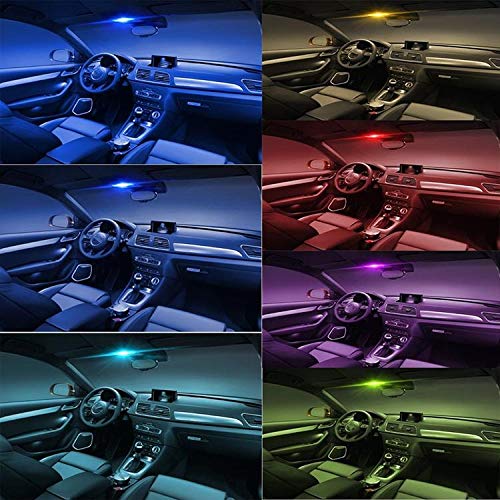 ICBEAMER T10 RGB LED Bulbs - Remote Control, 16 Colors, Polycarbonate, Pack of 1 Set for Map/Dome/License Plate/Parking