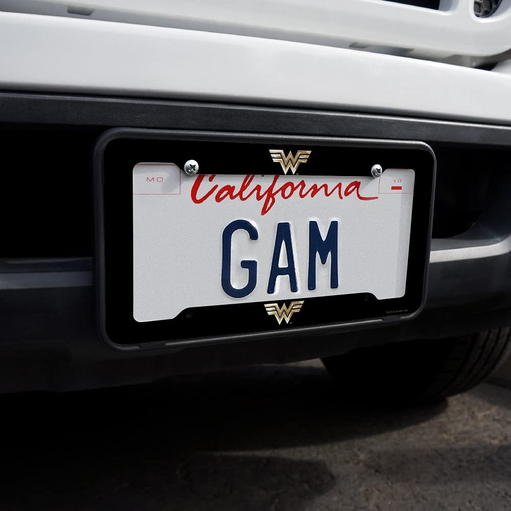 GRAPHICS & MORE License Plate Tag Frame - Wonder Woman 1984 Golden Logo, Multi Color, One Size, Durable Plastic