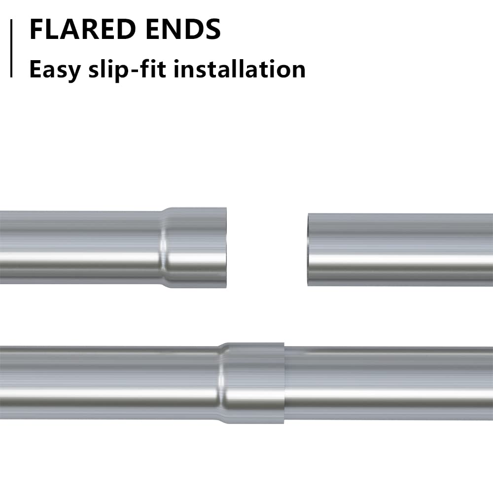 A-KARCK Straight Exhaust Pipe 2'' OD, Stainless Steel 48'' Long Mandrel Exhaust Tube, Custom Your Own Exhaust System