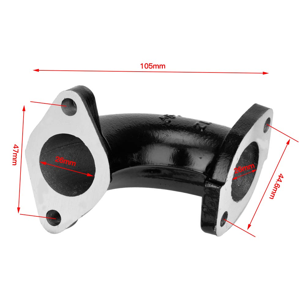 Hiaors Intake Manifold 56-2 Inlet Gasket 26Mm For Vm22 26Mm Carburetor Tao Tao Zongshen Lifan Yx Apollo 125Cc 140Cc Engine Thump