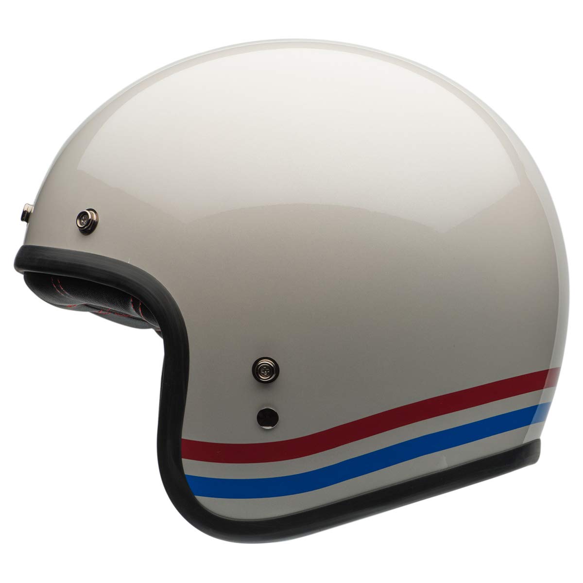 Bell Custom 500 Open-Face Motorcycle Helmet (Stripes Pearl White - Medium)