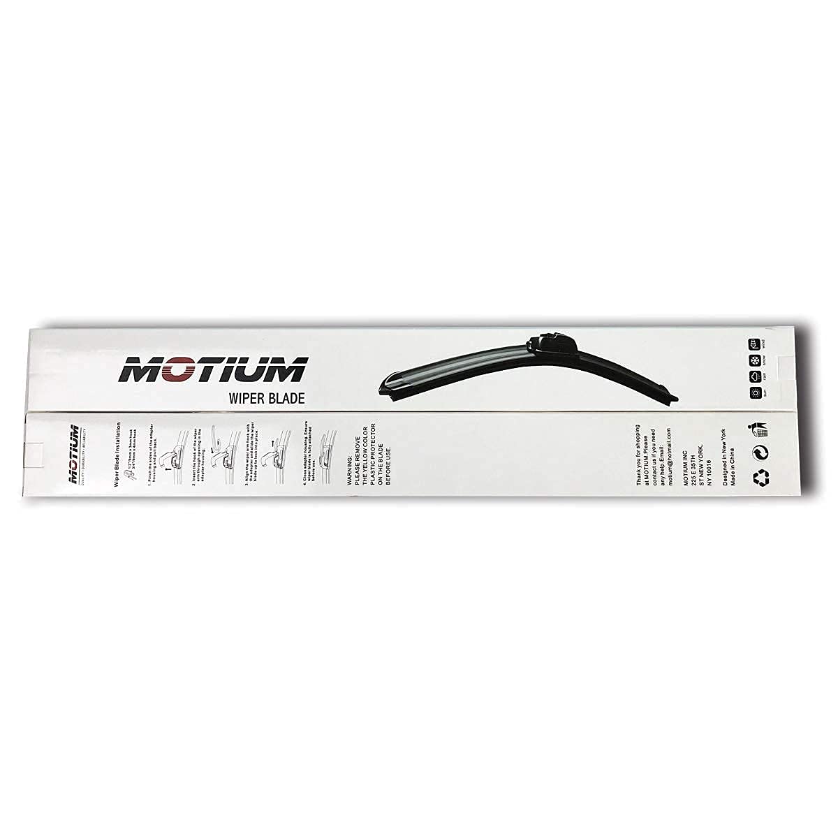 Motium Oem Quality Premium All-Season Windshield Wiper Blades (21''+21'' Pair For Front Windshield)