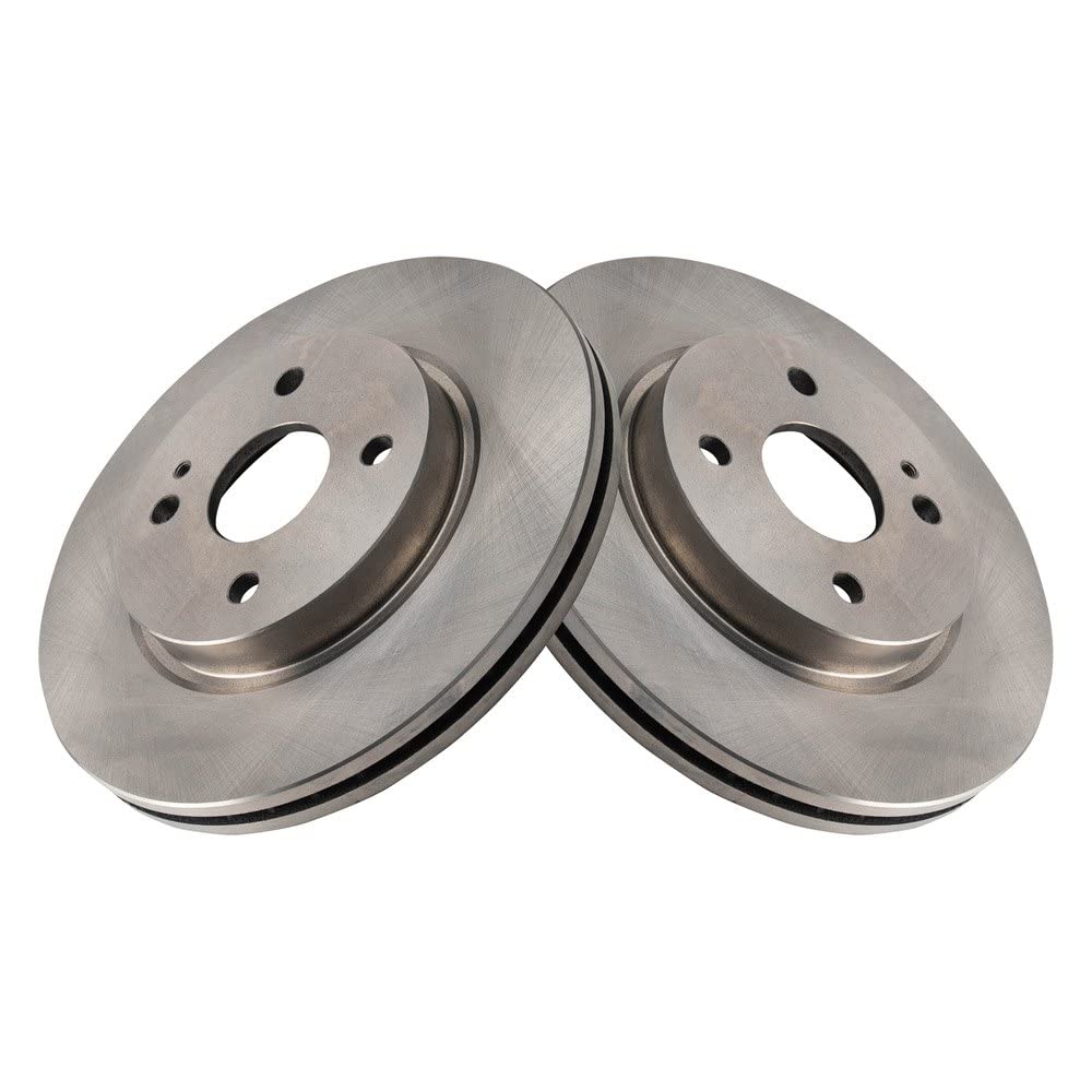 Trq Front Brake Rotors Set Vented Compatible With 2011-2014 Mazda 2