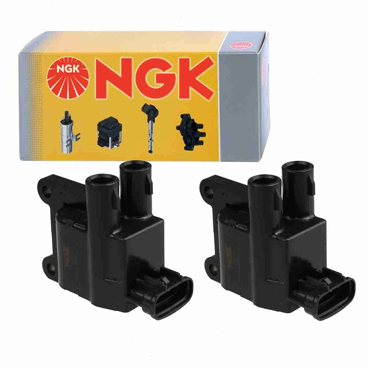 2 pc NGK Ignition Coils compatible with Toyota Tacoma 2.4L 2.7L L4 1997-2000