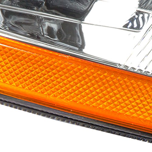 Dna Motoring Pair Of Headlights Compatible With 98-02 Honda Accord,Chrome/Amber,Hl-Oh-Ha98-Ch-Ab