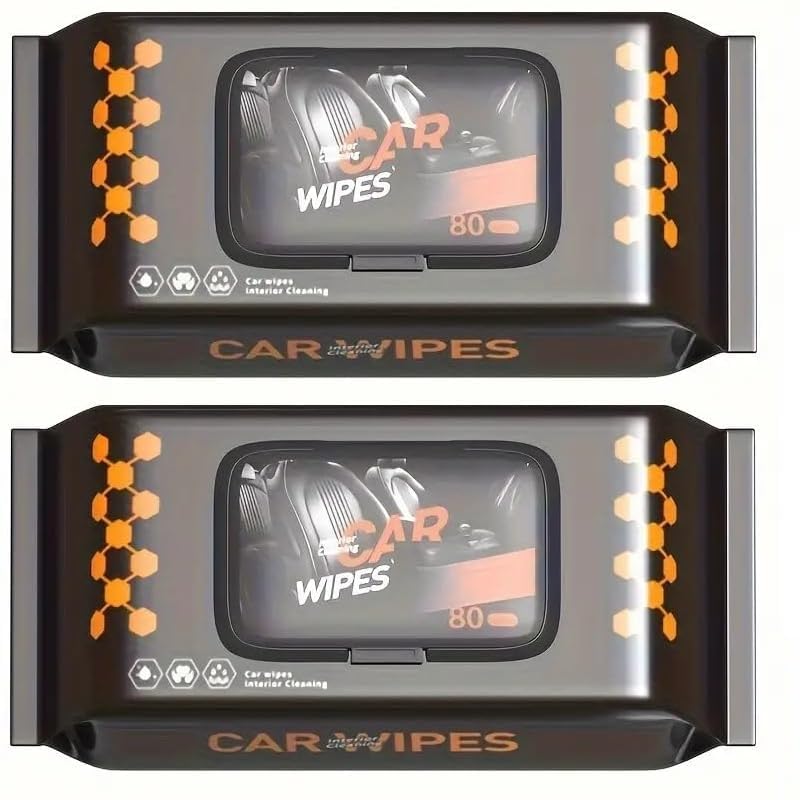 Winkelen Car Interior Cleaning Wet Wipes Tissue Paper 160 Pcs, Car Seat Window Cleaning Disposable Wipes For Car Care, Auto Car