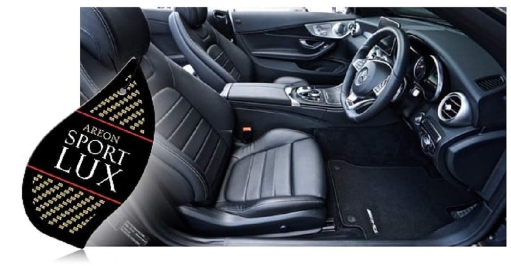 AREON Sport LUX SL03 Car Air Freshener, Quality Perfume, Platinum, 12 Count, Black