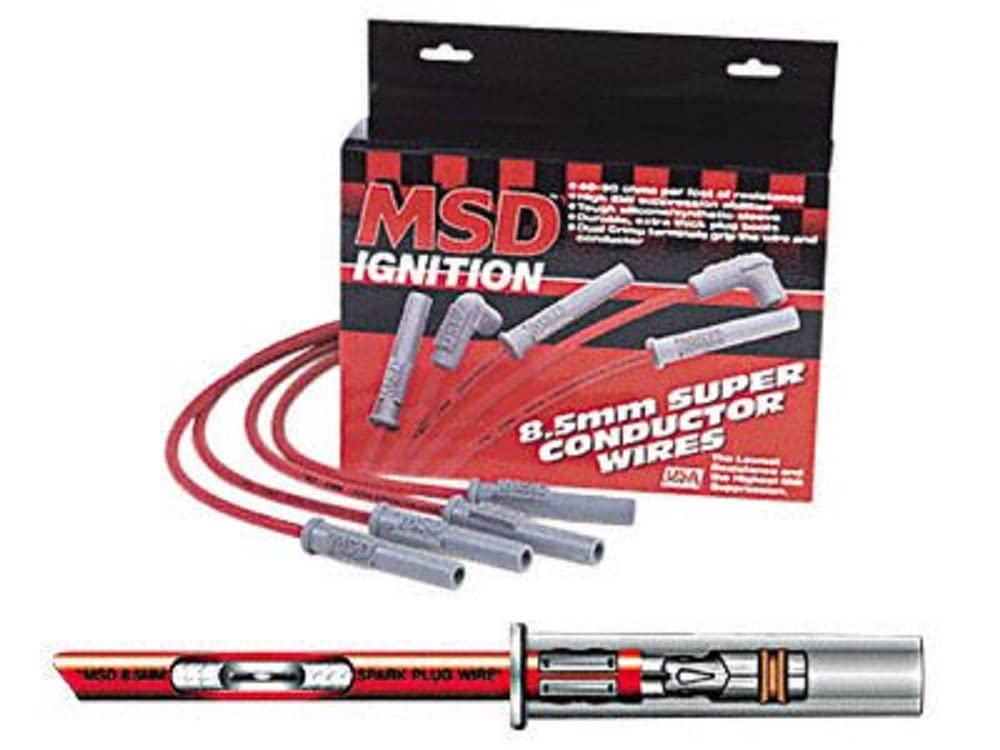 MSD 31329 Super Conductor Spark Plug Wire Set HEI, 8.5mm, High Performance, Durable, No Color, for Reliable Engine Start and Performance