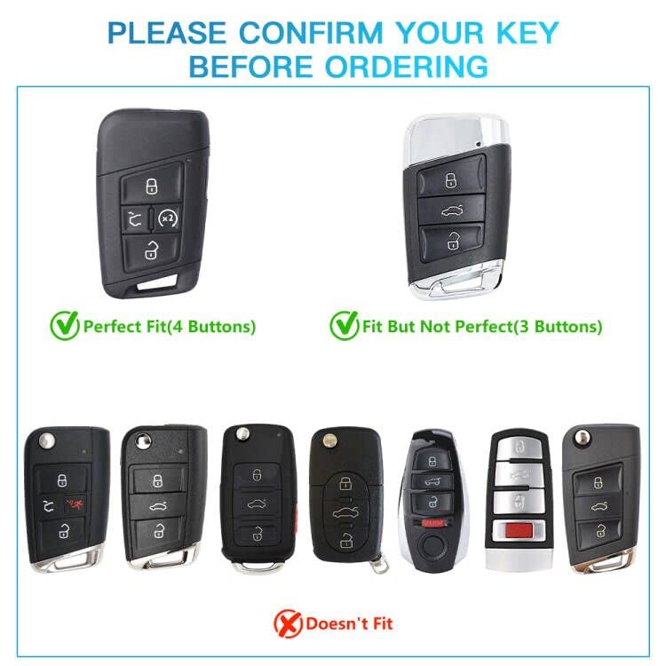 1797 VW Key Fob Cover for Type C, TPU Material, 4 Button, White Silver, Compatible with Jetta Tiguan Arteon Atlas Taos