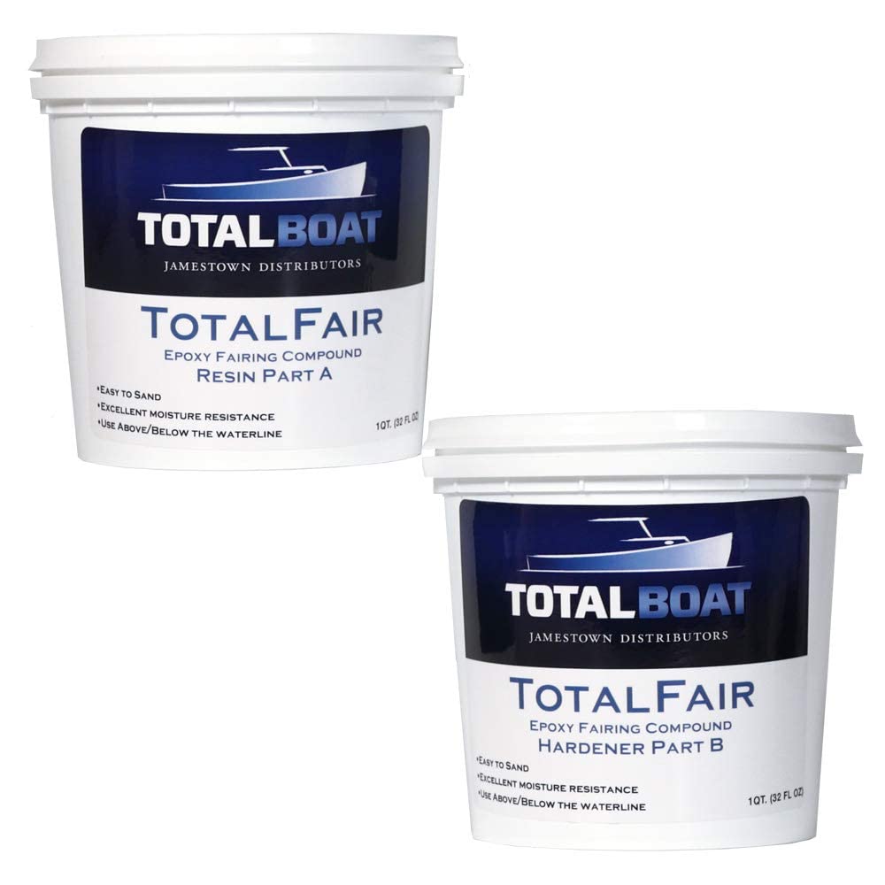 TotalBoat TotalFair Marine Epoxy Fairing Compound - 2 Quart Kit, Epoxy Resin for Fiberglass, Wood, Aluminum, Steel - Model 409336