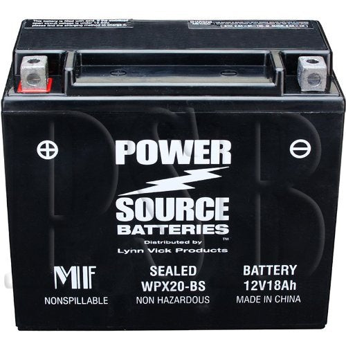 65991-82B, 65991-82A, BB350RP, UBVT-5 Replacement Battery 375cca High Performance WPX20-BS Sealed AGM for Harley Davidson Buell 