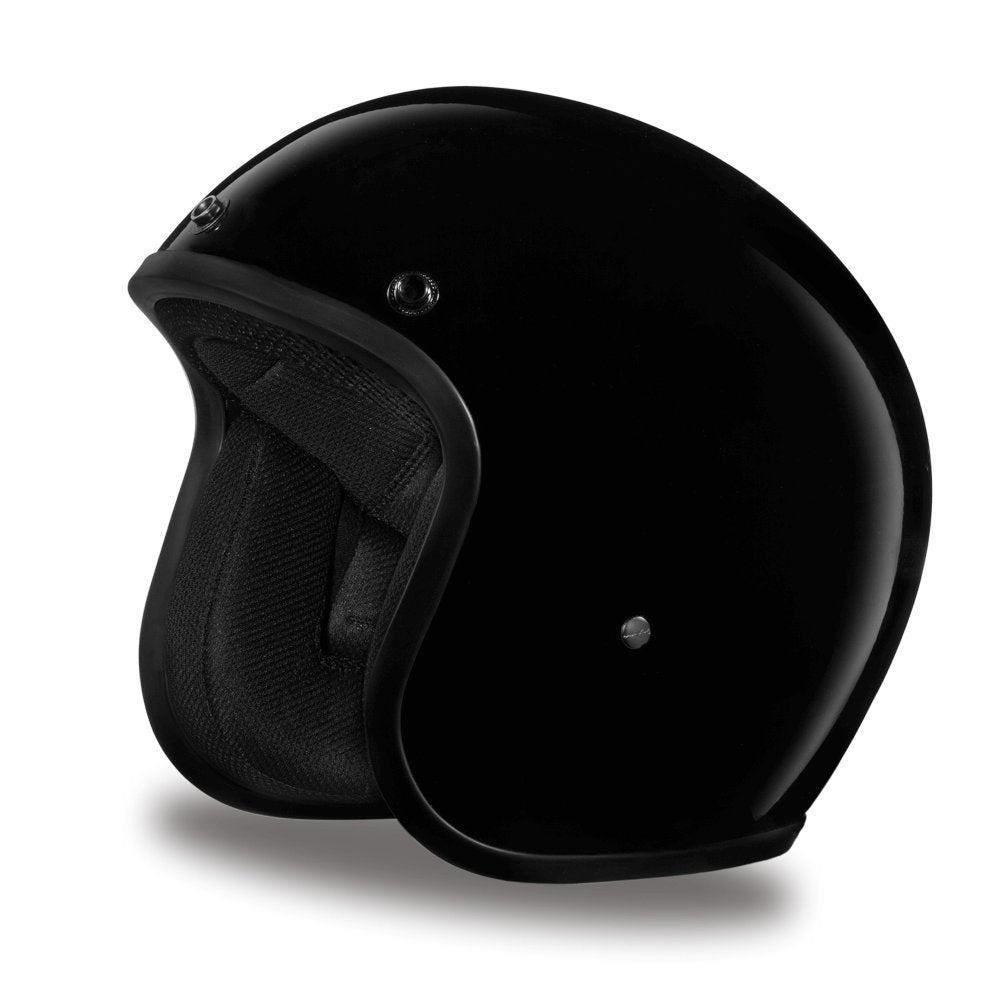 Daytona Helmets 3/4 Open Face Motorcycle Helmet - Dot Approved [Hi-Gloss Black] [2Xs]