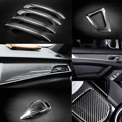 OQSNCV 5D Glossy Carbon Fiber Vinyl Film Wrap - 12x60in Black Car Interior/Exterior Stickers