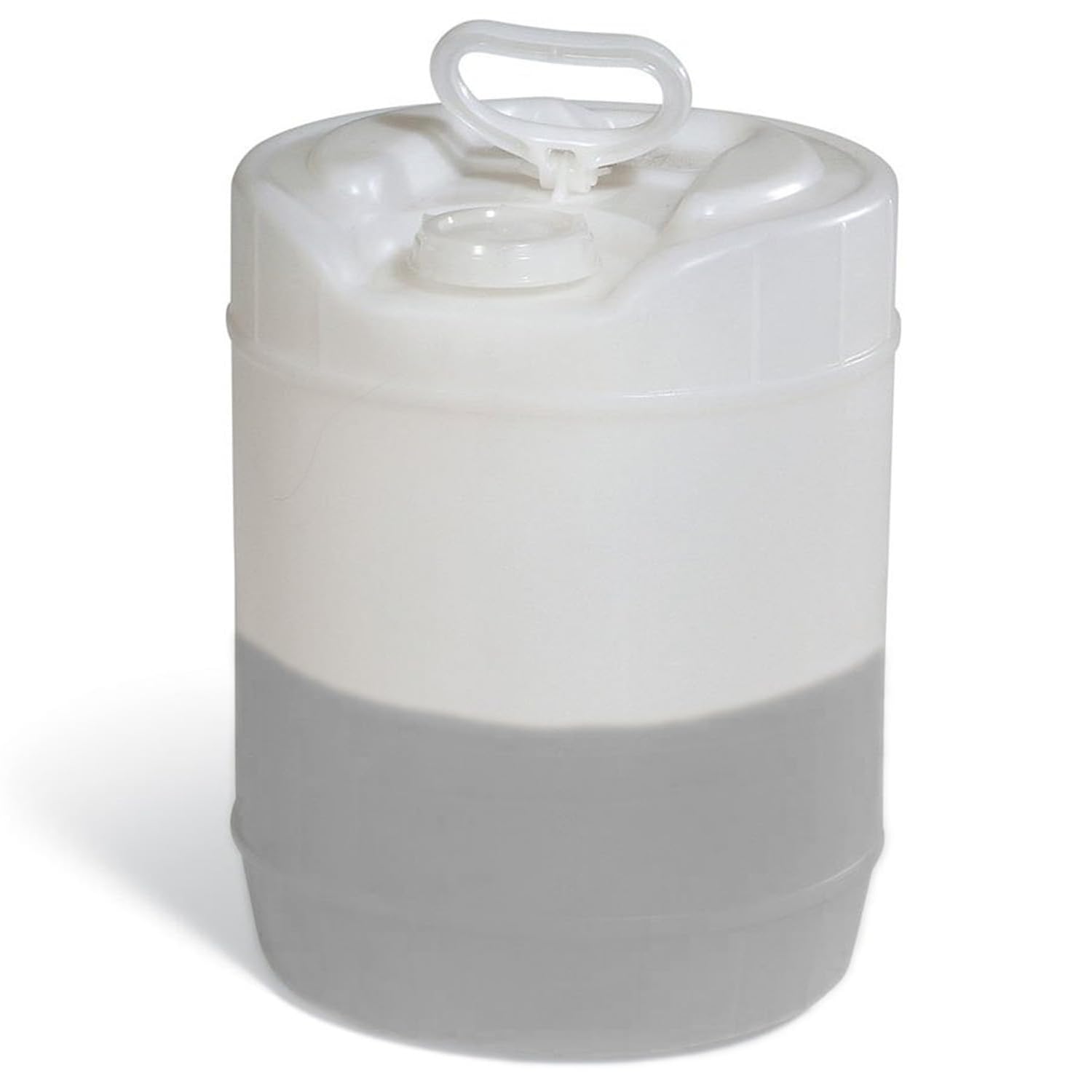 5 Gallon HDPE Oil Storage Container Automotive | - Leak Proof Translucent Plastic Carboy with Handle - ext. Dia. 11.5 x 14.75 H.